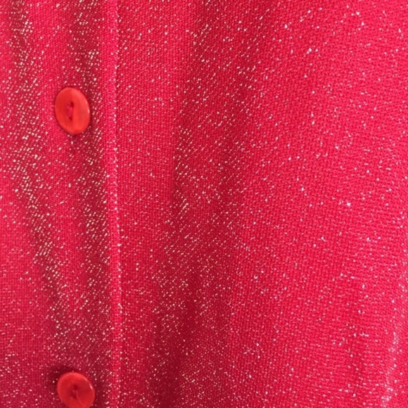 Red & Silver Sparkly Button Down Top Size 20 🎈 - Picture 3 of 4